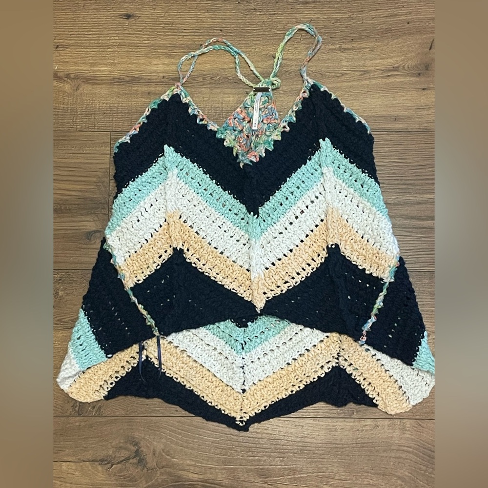 Free People Size Medium Crochet Halter Top